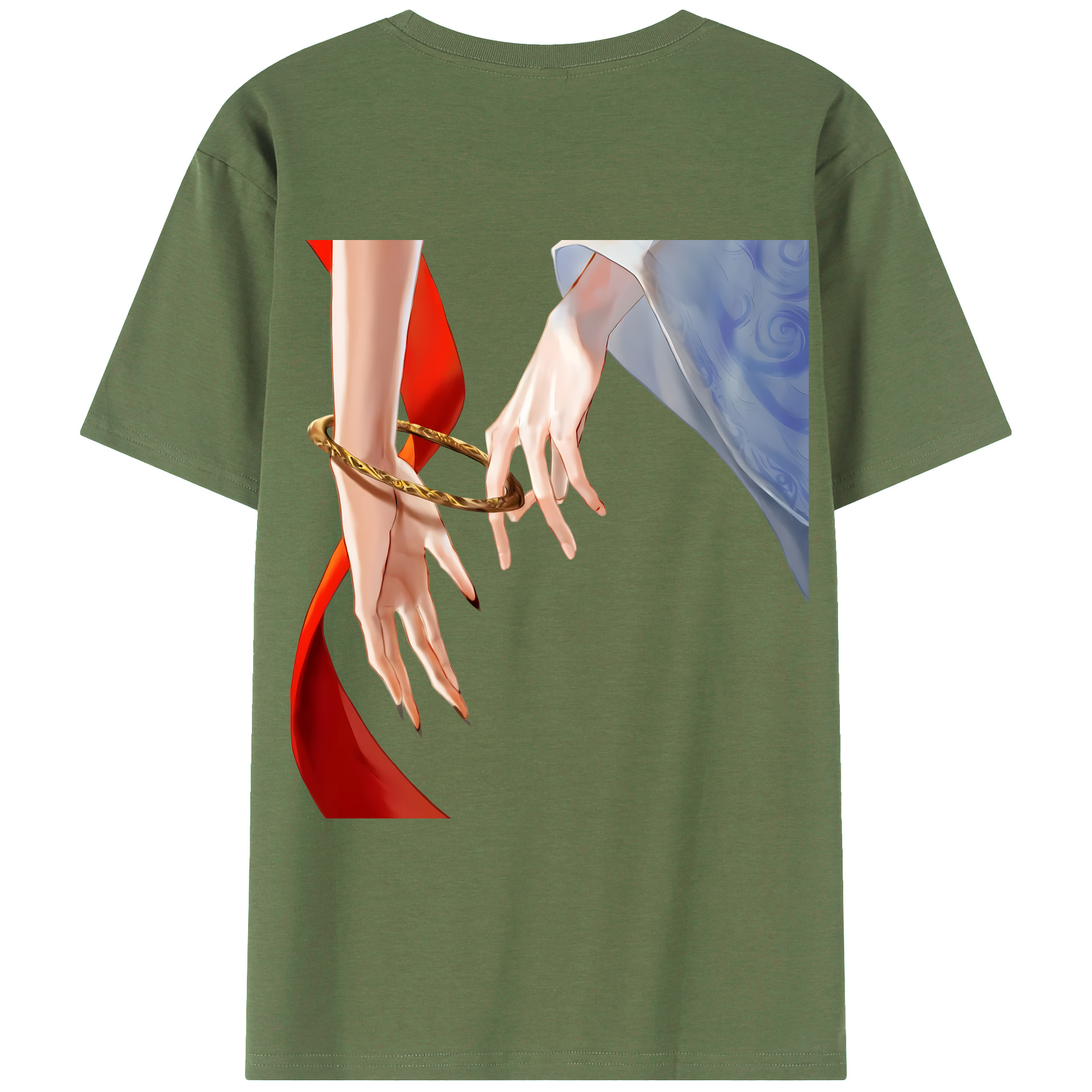（画像用） Ne Zha 2 ナタ 魔童の大暴れ 綿100％ メンズ半袖Tシャツ（バックプリント） 通気性
